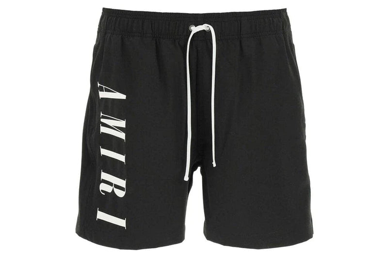 AMIRI VERTICAL LOGO SWIM SHORTS BLACK