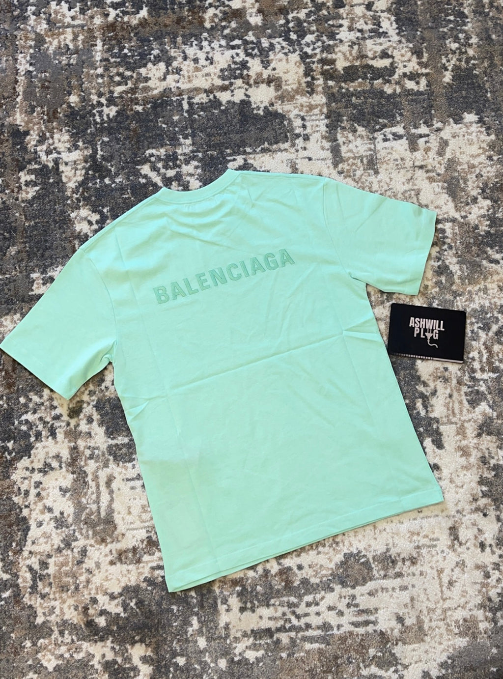 Balenciaga Green logo Tshirt black  MODES